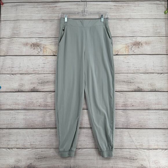 Athleta Brooklyn Textured Jogger Pants Womens 6 Striped Green Athleisure - Picture 1 of 12